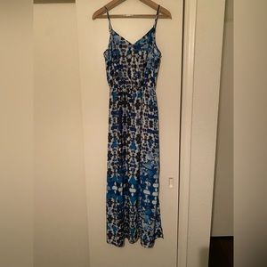 Blue patterned maxi dress